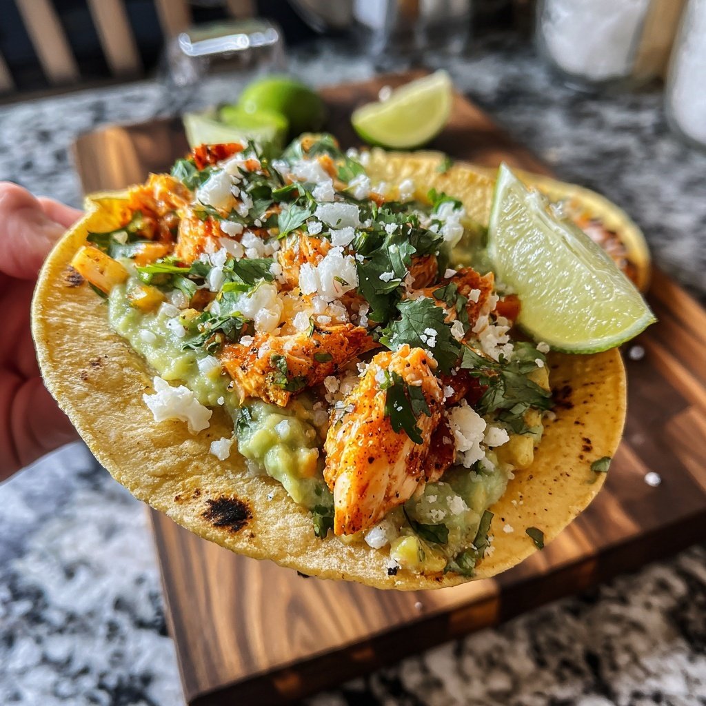 Salmon Tacos with Avocado Salsa