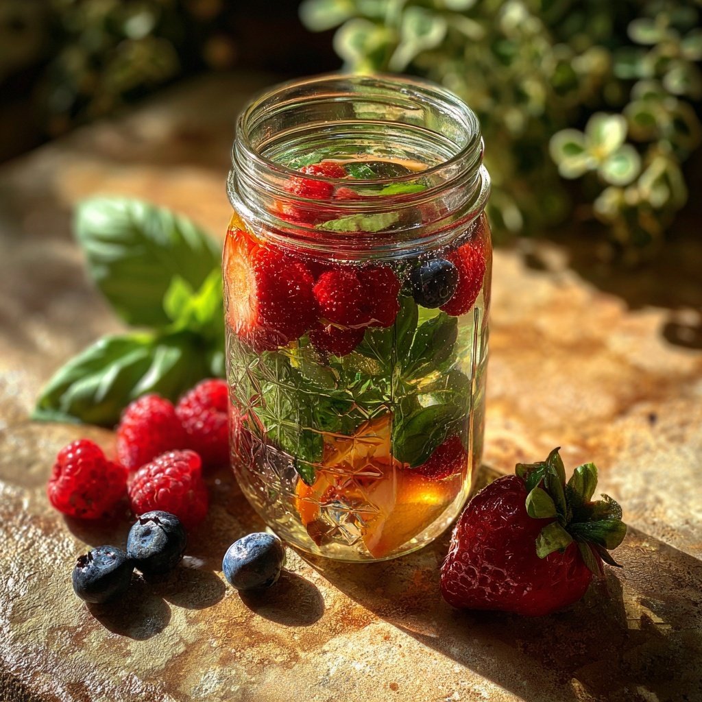 Berry Basil Infused Water