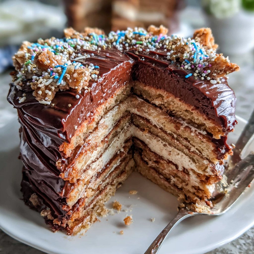 Layered Graduation Ribbon Cake