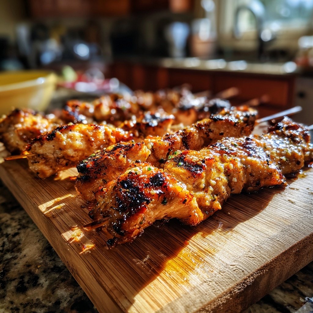 Honey Garlic Chicken Skewers