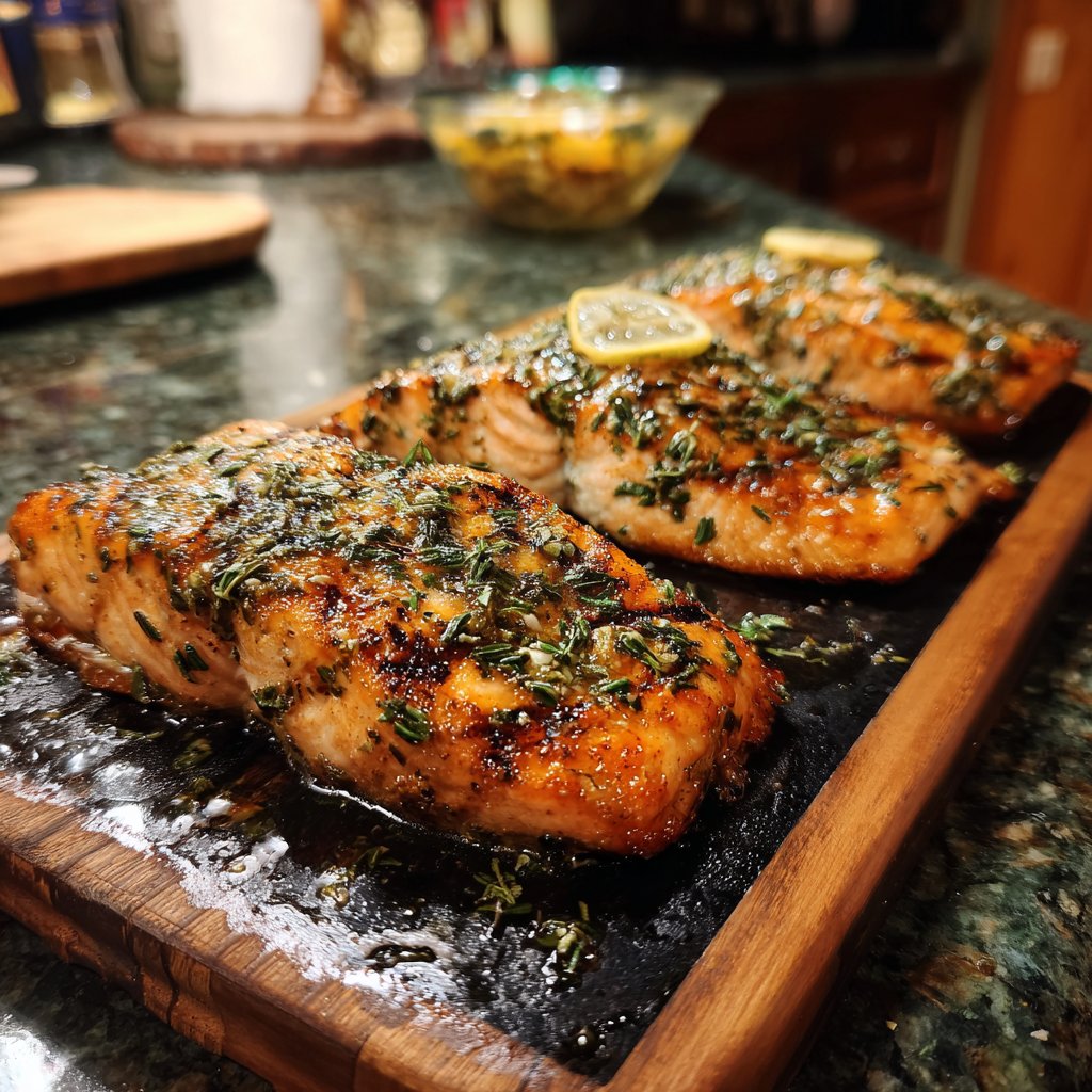 Zesty Lemon Herb Grilled Salmon