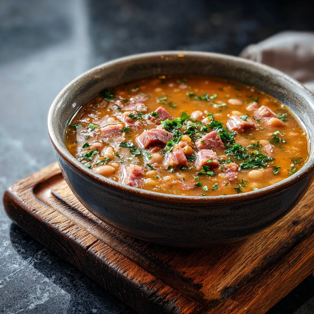 Ham and Bean Soup with Slow Braised Beans