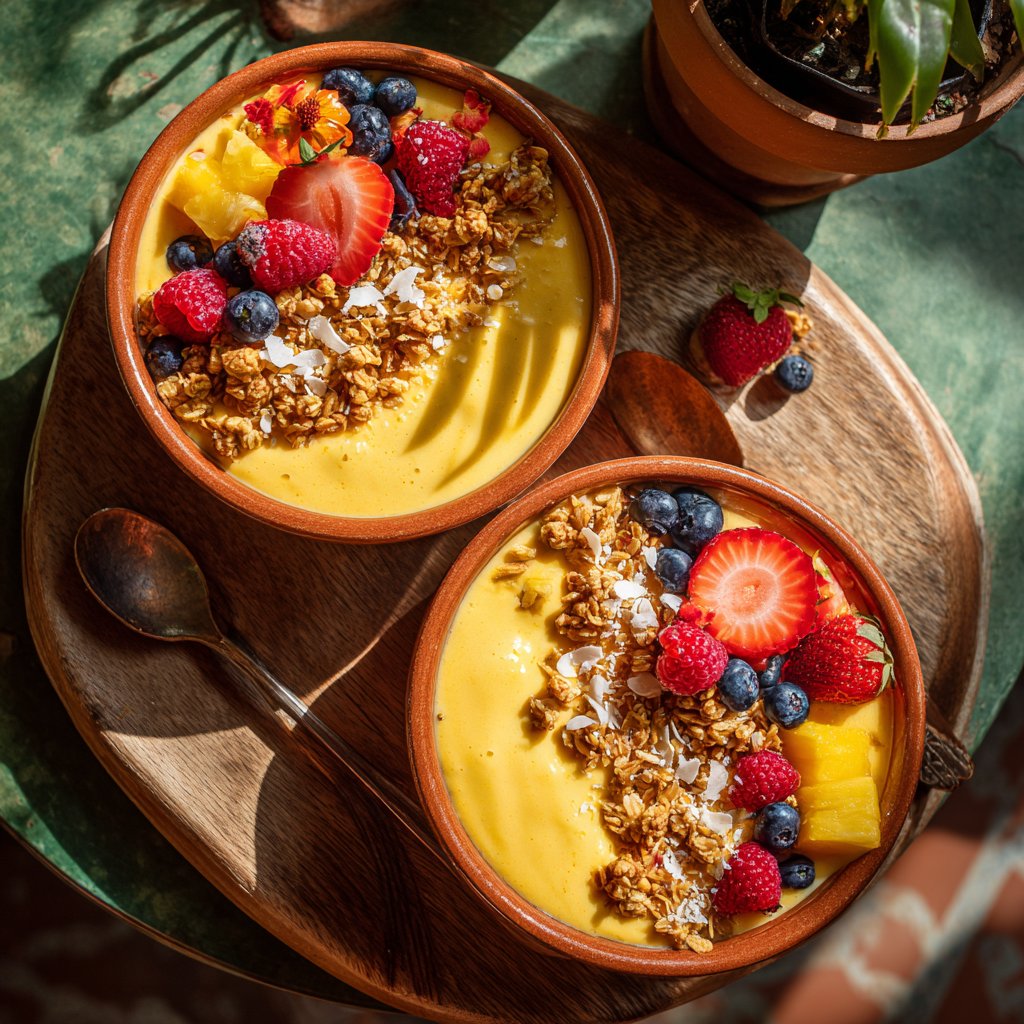 Pineapple Mango Smoothie Bowls